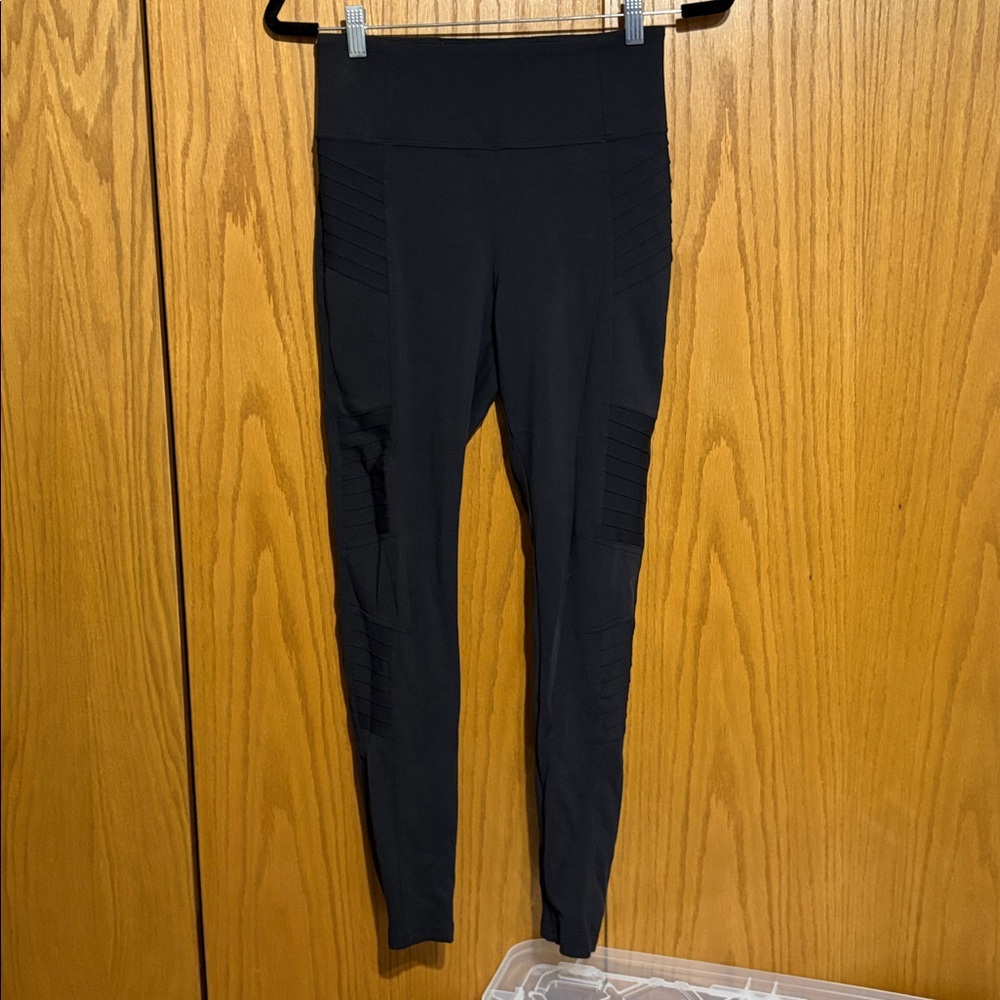 Athleta women's SP delancey moto tight leggings high rise waist zipper ankle - Picture 2 of 9